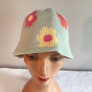 Floral Knit Bucket Hat